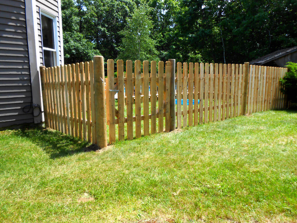Cedar Decorative Spaced Board Fence Installation - Androscoggin Fence Company, Maine