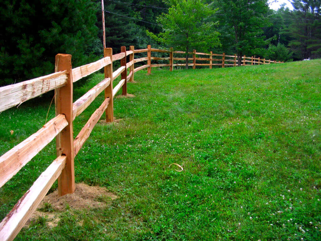 Cedar Post and Rail Fence Installation - Androscoggin Fence Company, Maine
